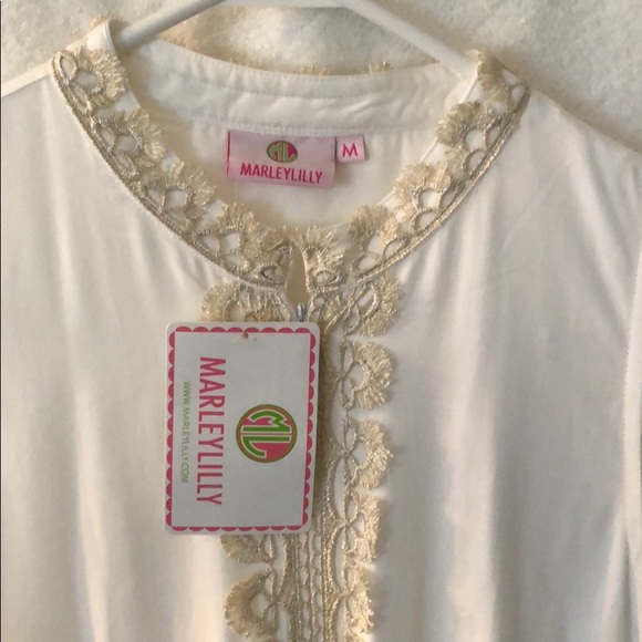 Marleylily white and gold shift dress. - Picture 2 of 3